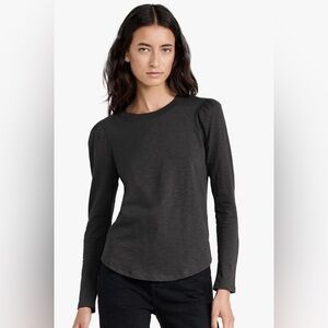 VERONICA BEARD Gray Charcoal Mason Baseball Tee - Size Medium